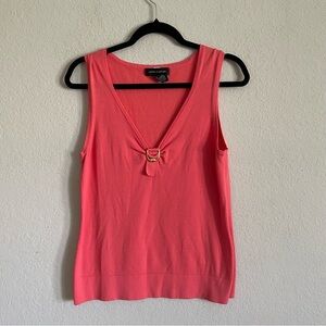 Cable & Gauge Coral V-Neck Tank Top size M business casual elegance layering